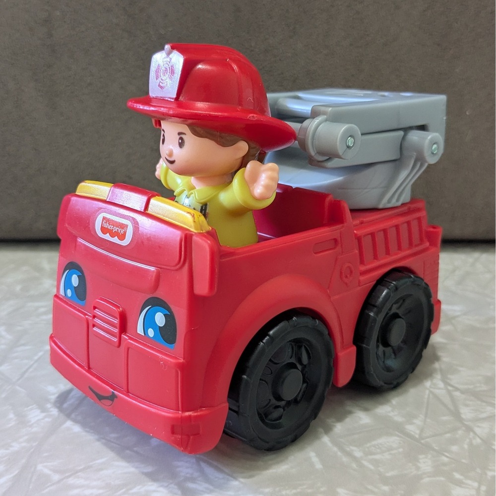 Fisher-Price Little People to the Rescue Fire Truck with Firefighter Figure Red